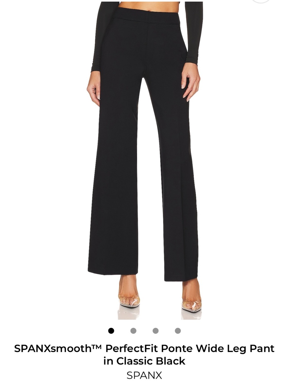 SPANX PerfectFit Ponte Wide Leg Pants in Classic Black
